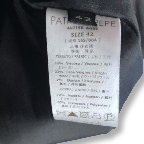 [ PATRITZIA PEPE ] Black Layered Drape Plunge Neck Cocktail Dress : Sz 42 - Picture 5 of 6